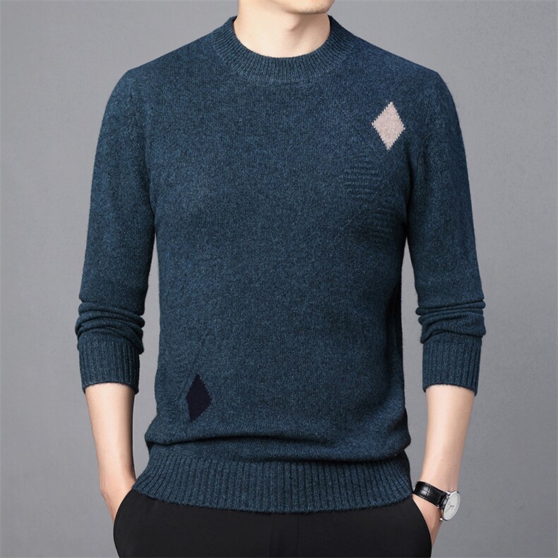 CM61023钱塘2020-2冬季厚款半高领时尚休闲中年男士羊毛衫P152,男装针织衫/毛衣,钱塘207-2