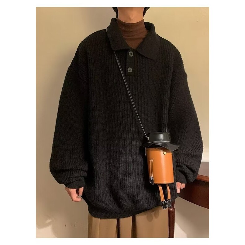 秋冬季翻领毛衣男宽松潮流港风百搭长袖M01-P50,男装针织衫/毛衣,星座1109-4