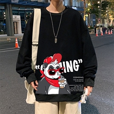 S6218-P28加绒款-P33秋季圆领卫衣男大码韩版宽松长袖外套，男装卫衣，电商A040