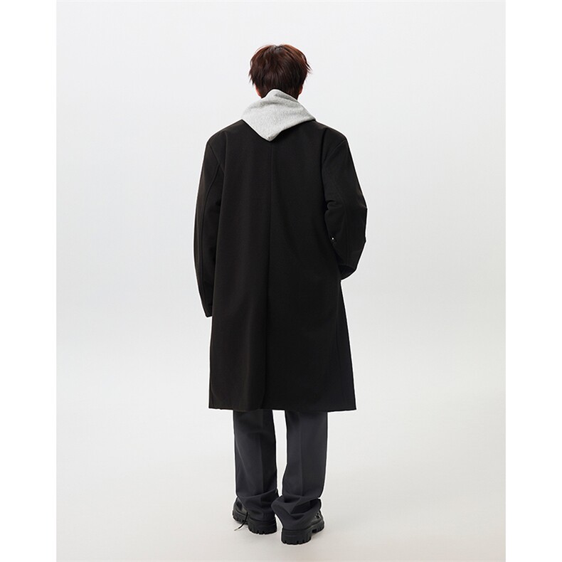 1506-1/MW131/P94男中长款西服领风衣男装休闲长款过膝大衣外套,男装西服,星座1506-1
