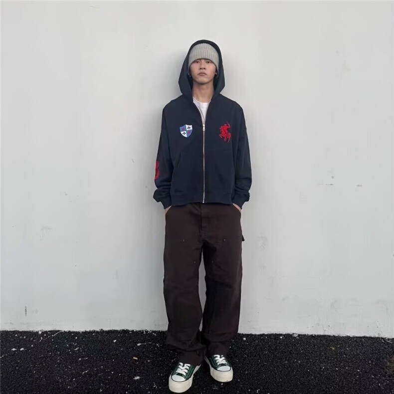 气质潮流百搭华棉复合牛奶丝卫衣慵懒原宿新款简约时尚文艺日系,男装卫衣,星座506A