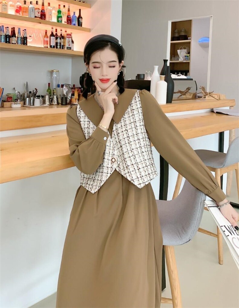 两件套连衣裙时尚潮流，女装连衣裙，薇贵祖