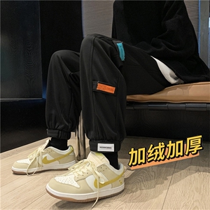 新款加绒加厚韩版S-3XL运动束脚卫裤休闲情侣长裤宽松  K1834-P38图片