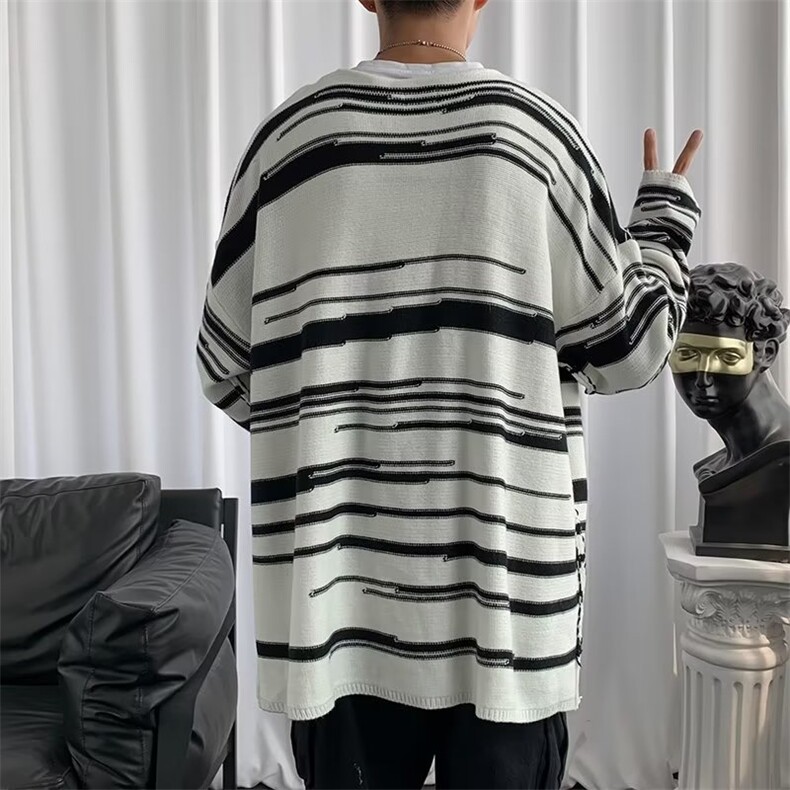 美式街头设计感圆领毛衣男慵懒风休闲针织衫AM40P35,男装针织衫/毛衣,星座1116-2