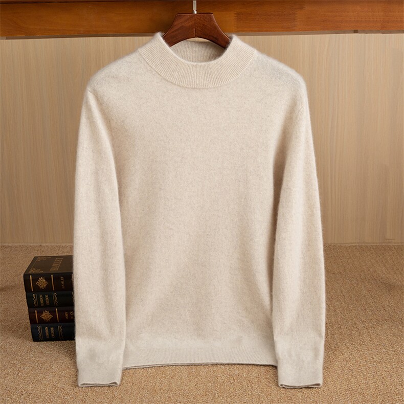 秋冬季35%休闲基础款12针男士半高领衫男装，男装羊绒套衫，佑昭祥羊绒