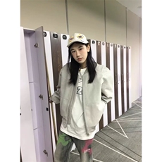 单件长袖宽松型春秋新款休闲宽松棒球服外套女百搭开衫翻领常规，女装短外套，星座506A