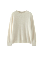 皇冠级纯山羊绒拉绒毛衣女秋冬温柔慵懒风宽松百搭套头羊绒衫，女装羊毛衫，优麦羊绒（原洪叶羊绒）