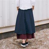 气质时尚2024年秋季中长款显瘦纯色拼色文艺休闲半身裙，女装半身裙，风姿绰