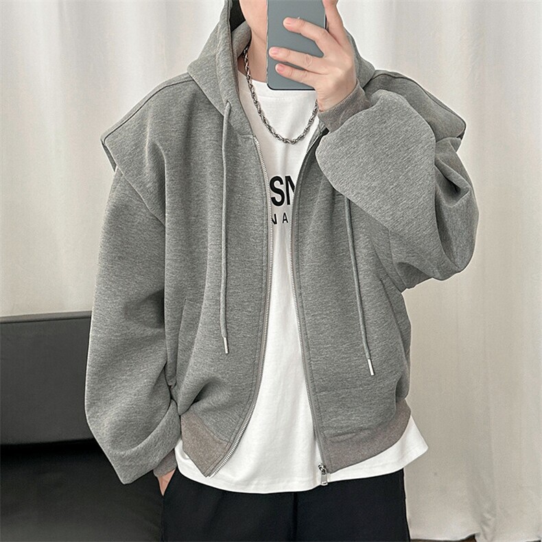现货-春季短款阔版设计潮流连帽夹克男潮牌外套-AJ23061-P105,男装夹克,电商A351