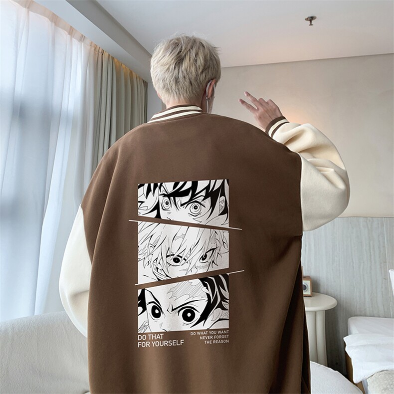 摇粒绒棒球服男大码开衫卫衣男夹克BF86176-P65,男装夹克,电商A040
