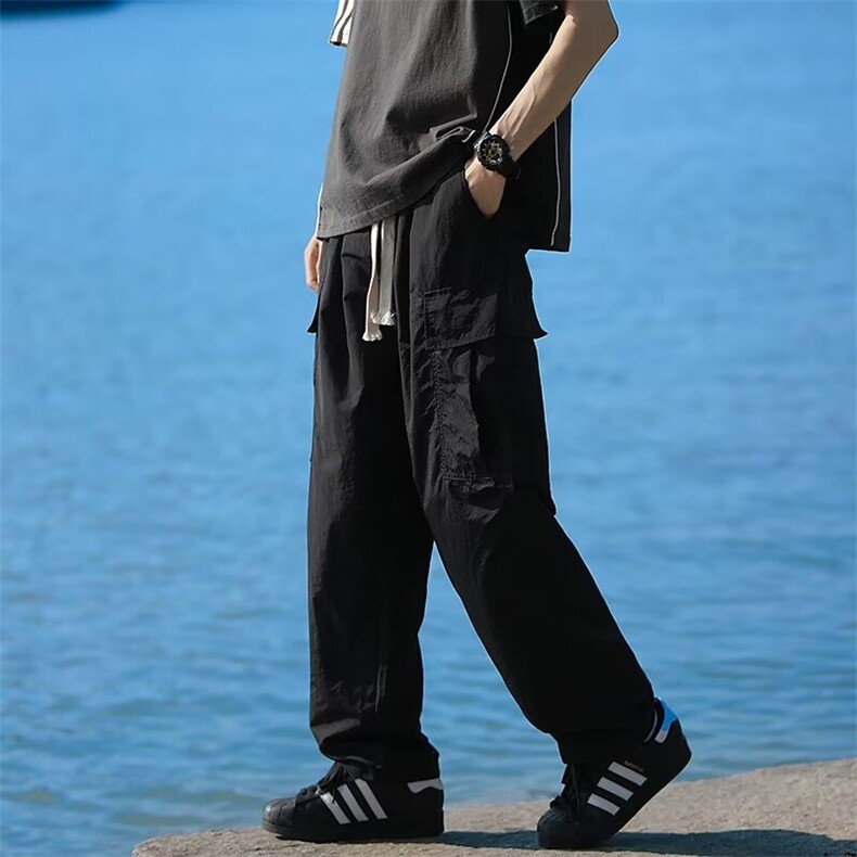 工装休闲裤男士韩版潮流口袋宽松秋季2024新款ins长裤K5429-P38,男装休闲裤,星座412-3