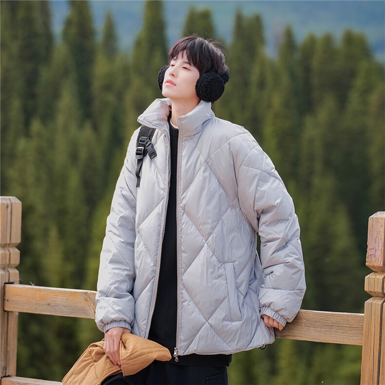 白鸭绒菱格新标90绒品质羽绒服轻薄宽松立领羽绒外套Y875-TP168,男装羽绒服,电商A170
