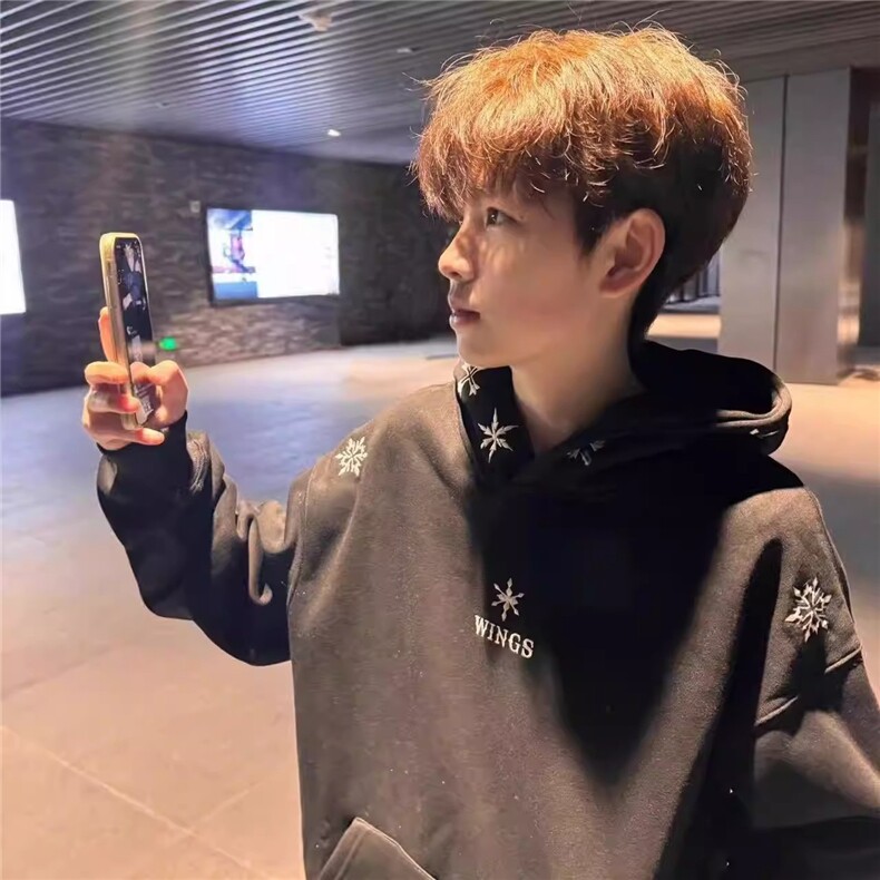 现货美式小众雪花刺绣连帽卫衣7891/P55,男装卫衣,星座205-3