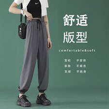 2024夏季薄款潮牌冰丝宽松运动休闲九分裤2027-特批20，女装休闲裤，星座718-1