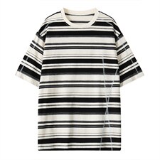 2026夏季新款时尚条纹哈苏线短袖T恤男DT6259-特P35建议零售价88，男装T恤，电商A001