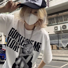 潮美式复古小众人像印花嘻哈街头风宽松舒适透气凉感短袖DT005，男装T恤，星座208-5