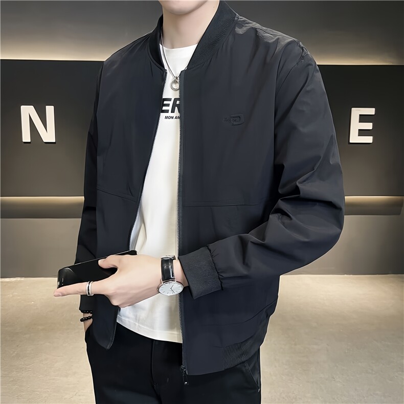 店主风刺绣夹克外套男春季休闲时尚棒球领领男士夹克S9304-P90图片