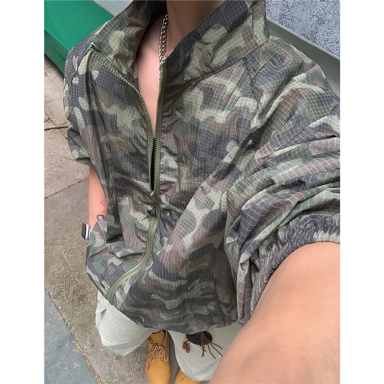迷彩尼龙防晒衣外套男夏季薄款速干防晒夹克D428黑白P55迷彩P65,男装夹克,电商A335-1（原A458）