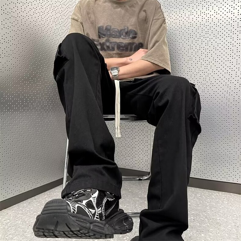 重工多口袋工装裤男款裤宽松直筒潮牌美式日系休闲裤K105-P53,男装休闲裤,星座1109-3