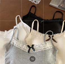 2025春夏款针织小吊带背心女内搭打底蕾丝无袖短款上衣，女装背心吊带，梦白服饰厂