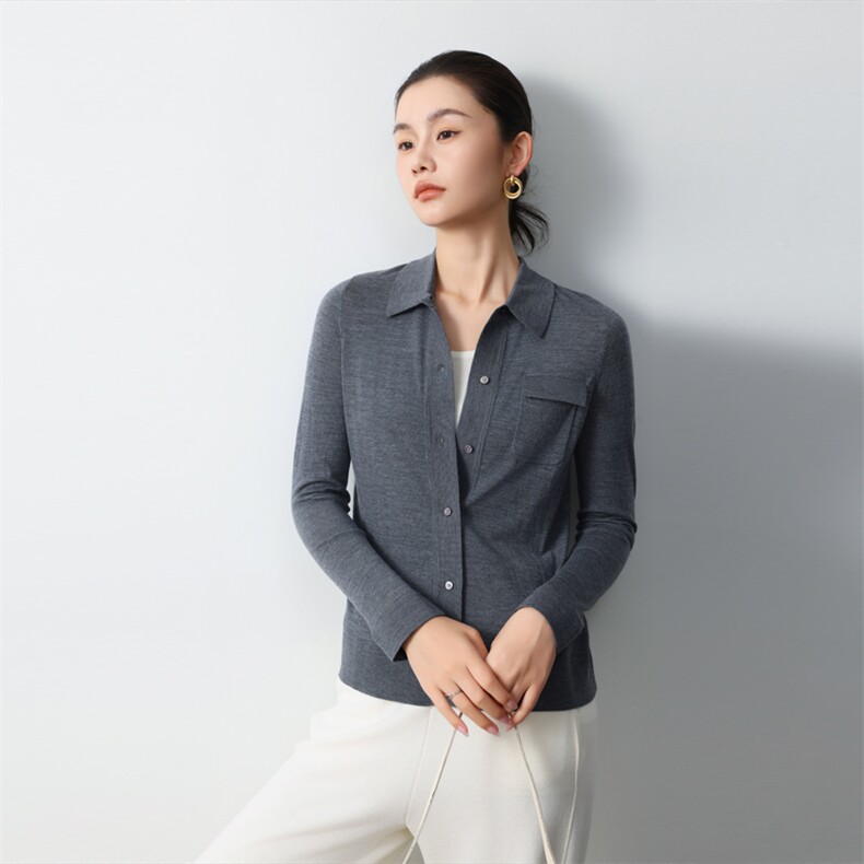 气质修身显瘦秋季新款polo领羊毛衫女士,女装羊毛衫,清联羊绒