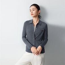 气质修身显瘦秋季新款polo领羊毛衫女士，女装羊毛衫，清联羊绒