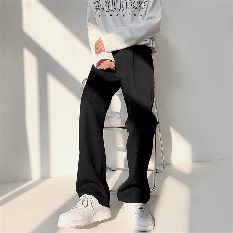 港风高品质大码直筒长裤休闲裤拖地裤小西裤A014-DY2108-P50，男装西裤，电商A014