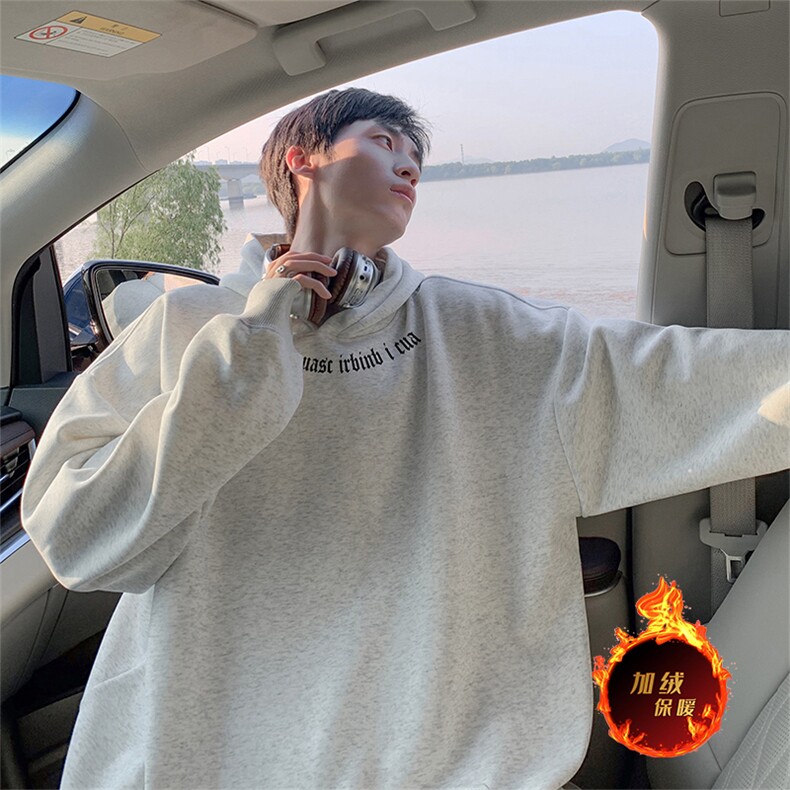 抖音得物供货可提供视频秋冬重磅美式宽松连帽卫衣WKD30,男装卫衣,电商A486