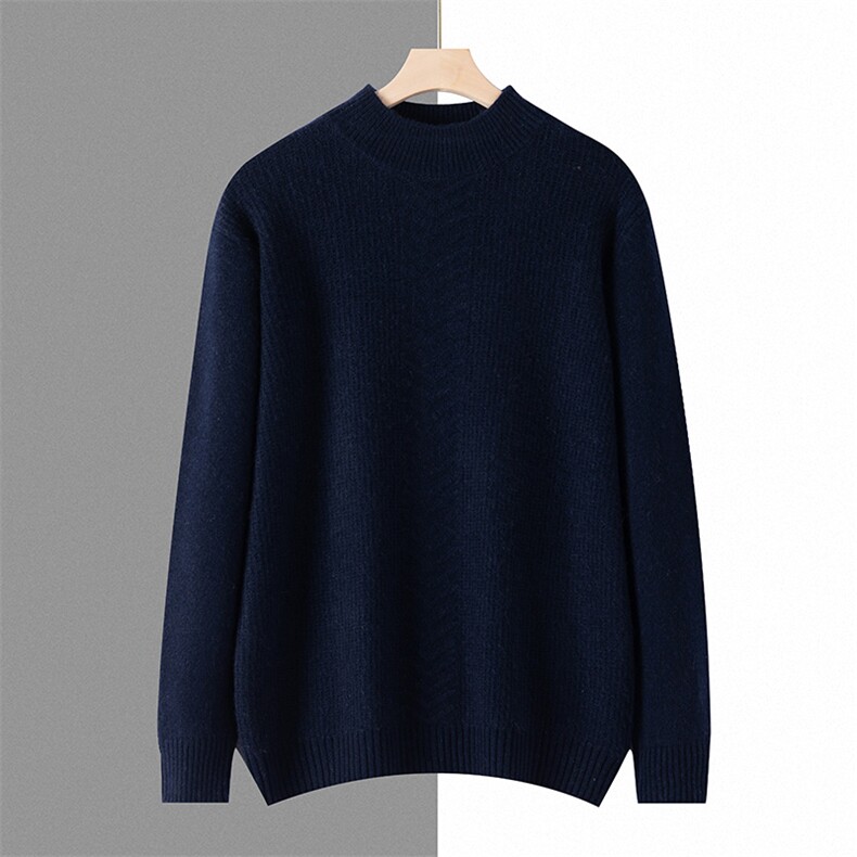 羊绒系列百搭潮流半高领柔软舒适简约羊绒衫，男装羊绒套衫，宏杨羊绒