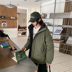 现货小个子简约棉衣抽绳连帽领子保暖女厚2024年棉服外套，女装棉衣/棉服，流量+