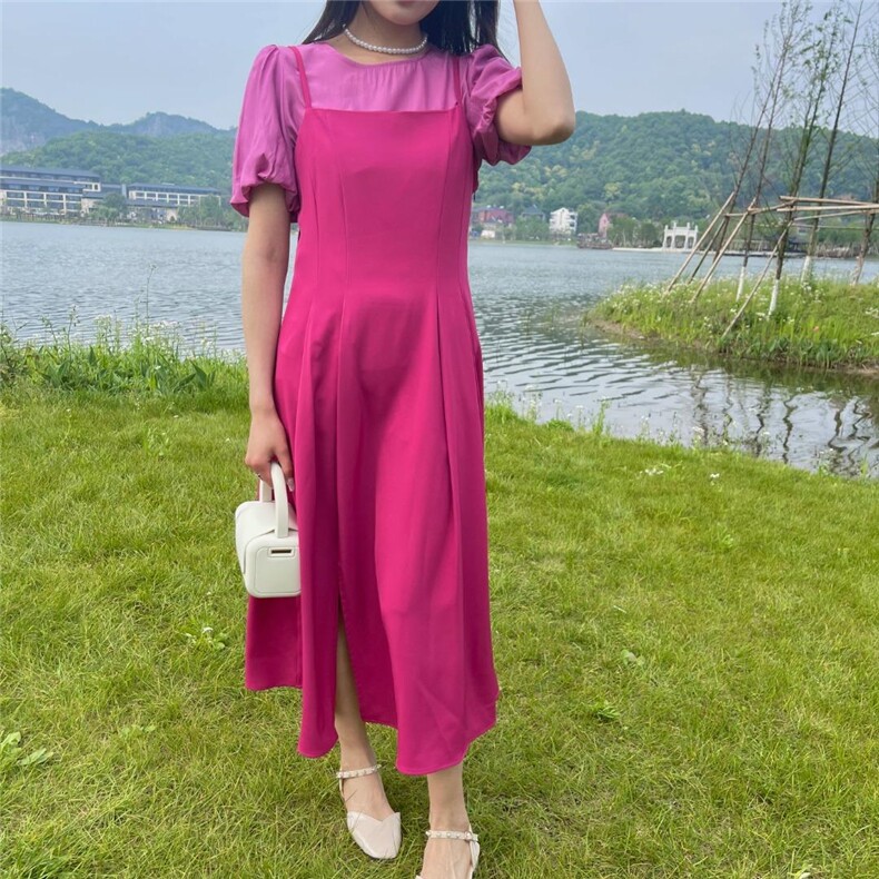 现货夏季新款两件套连衣裙，女装连衣裙，YI MAN