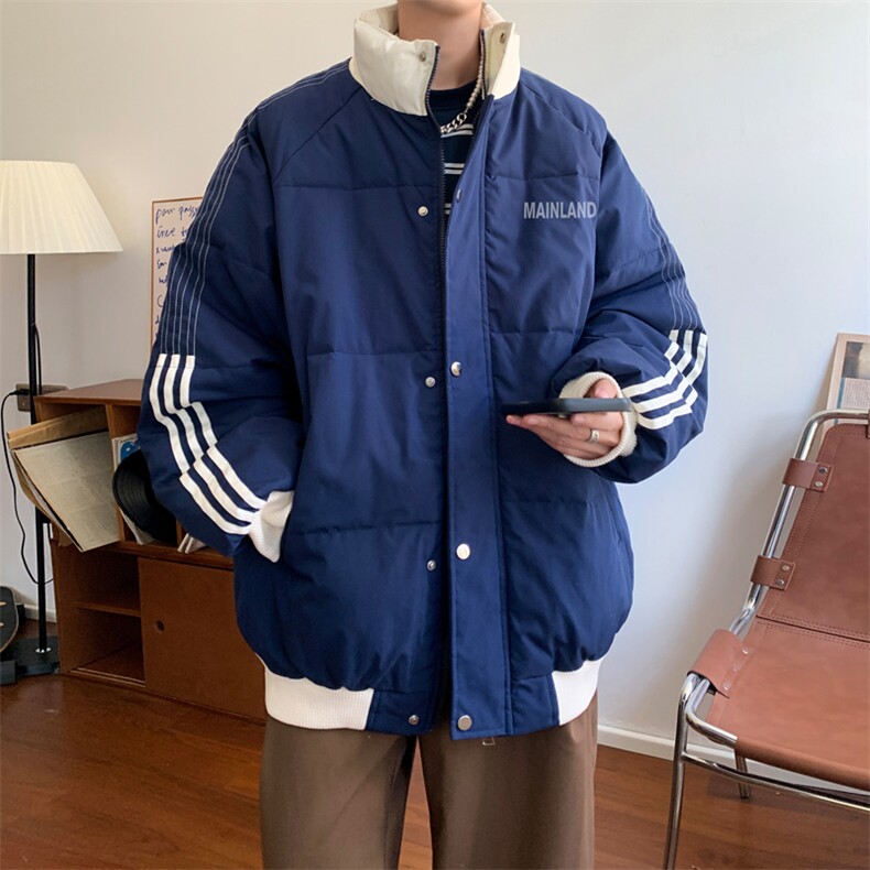 ！2024冬季新款男士撞色立领棉衣加厚保暖棉服外套MY211特P80,男装棉衣,电商B220