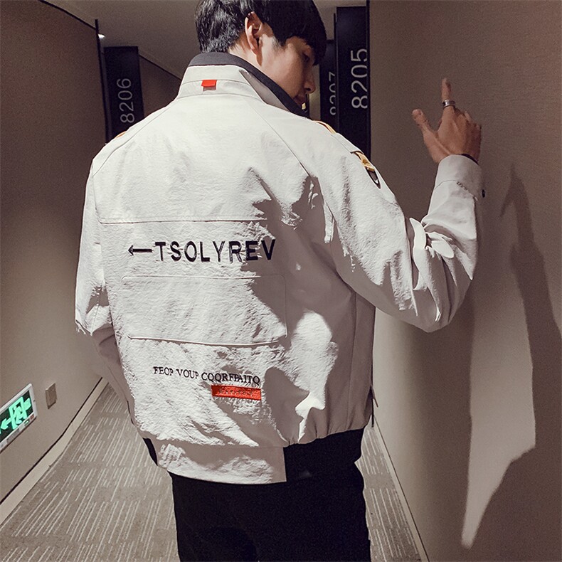 男士夹克2021春季外套时尚刺绣棒球服帅气潮流翻领新款DS314TP85,男装夹克,电商A102