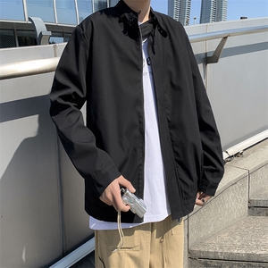 夹克男韩版潮流帅气纯色文艺2023春秋新款ins宽松外套W4730-P53图片