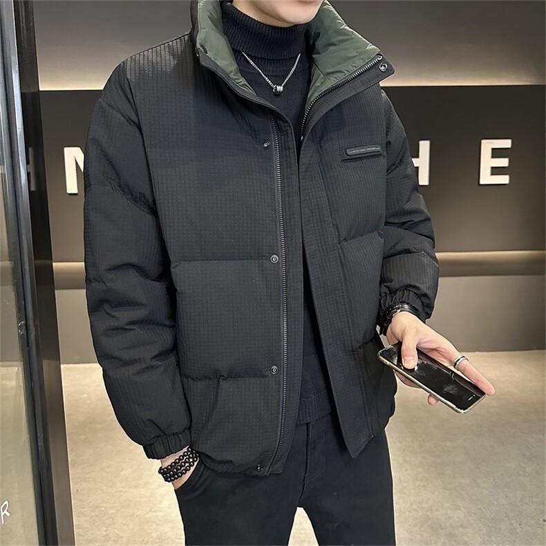 2025冬季店主风无帽立领纯色休闲高品质羽绒服外套男YR807-P185,男装羽绒服,电商A413