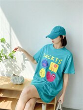 时尚潮流休闲长款T恤，女装T恤，泽妤