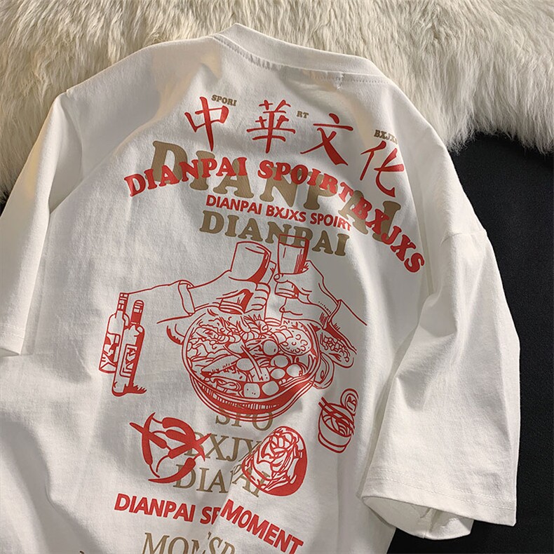潮复古印花短袖t恤T096P35控49,男装T恤,电商A089-1