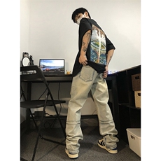 夏季美式高街ins破洞拉拉牛仔裤货号K715P55，男装牛仔裤，电商A063