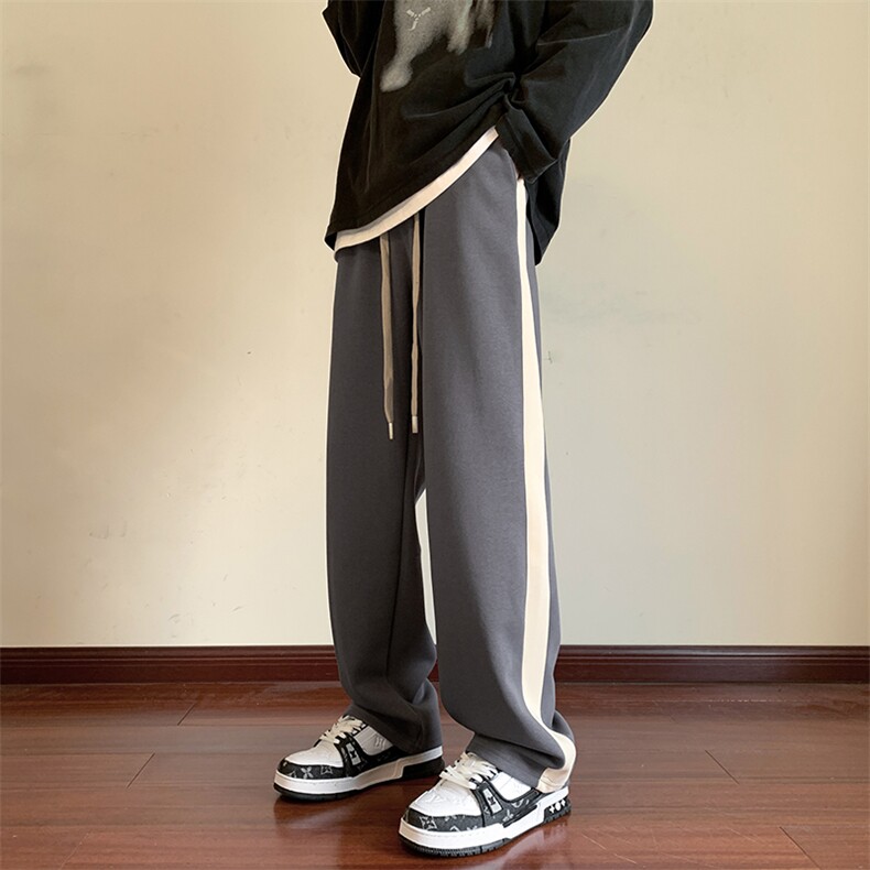 夏季男直筒两穿宽松冰丝坠垂感百搭阔腿休闲裤K850*P35控68,男装休闲裤,星座227-2