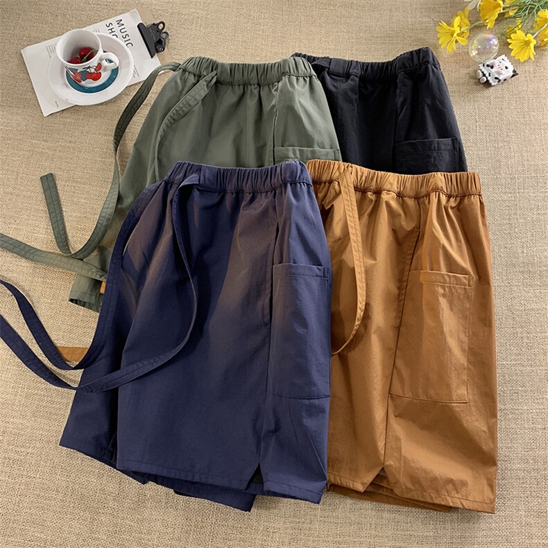 DK200P34港风纳米皱运动休闲裤美式高街五分裤宽松直通短裤,男装休闲裤,星座1204-3