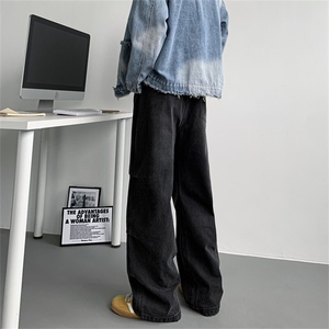 主推！【S-4XL】现货！美式褶皱设计直筒裤子男A080-8203-P65控88图片