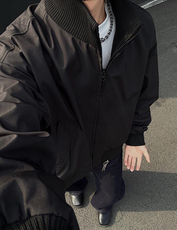 现货26春装美拉德立领飞行夹克纯色复古廓形高街棒球服外套，男装夹克，电商A486