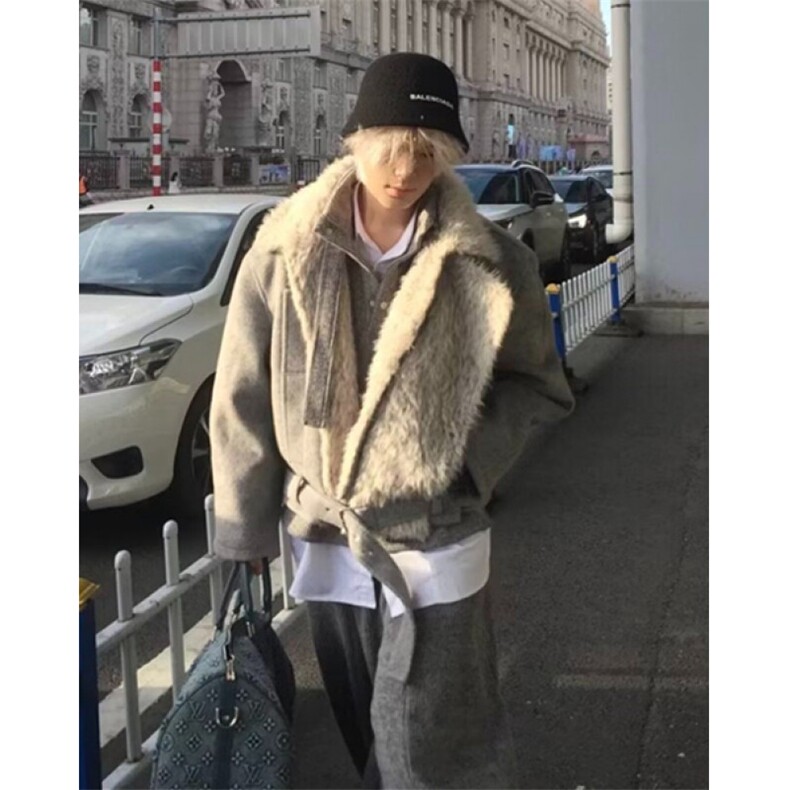 翻领夹克男秋冬季新款宽松棉衣加绒情侣美式外套MHT286,男装夹克,星座1116A（原606A-3）