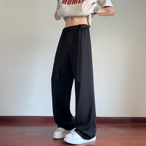 夏季新款休闲裤男纯色织带冰丝裤小众百搭长裤 CK3518-P45 控68图片