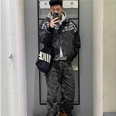 立领印花皮棉衣，男装夹克，星座506A