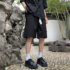 新中式盘扣休闲短裤男夏季薄款潮流外穿风大码宽松男装五分裤子，男装牛仔裤，星座1013