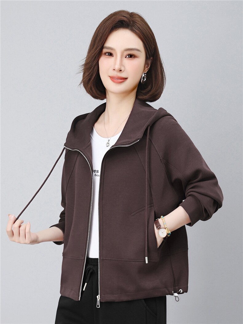长期有货运动开衫卫衣女2026秋季新款时尚连帽上衣休闲长袖短外套,女装卫衣/绒衫,璐依舞