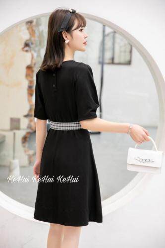 【现货】夏季新款黑白格抹胸连衣裙，胸罩，珂 慧