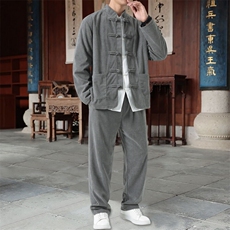 男士外套灯芯绒夹克套装盘扣立领风XZ1512-2501套装-P110，男装夹克，星座1512