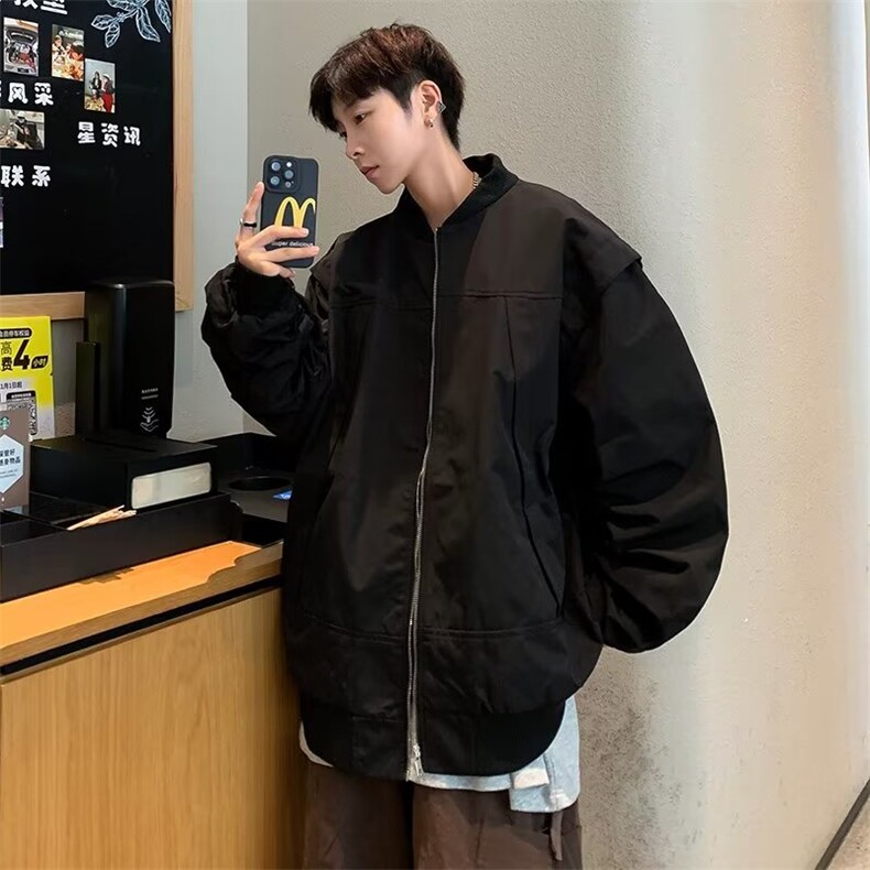 高级感痞帅赛车服美式机车外套男飞行员夹克Y161-P68,男装夹克,星座1109-3